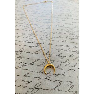 Delicate 14k gold bullhorn necklace - NWOT